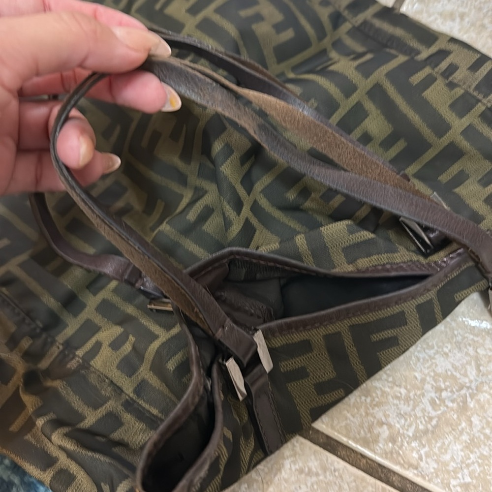 FENDI Vintage Zucca Canvas Hand Bag Brown - Picture 12 of 13
